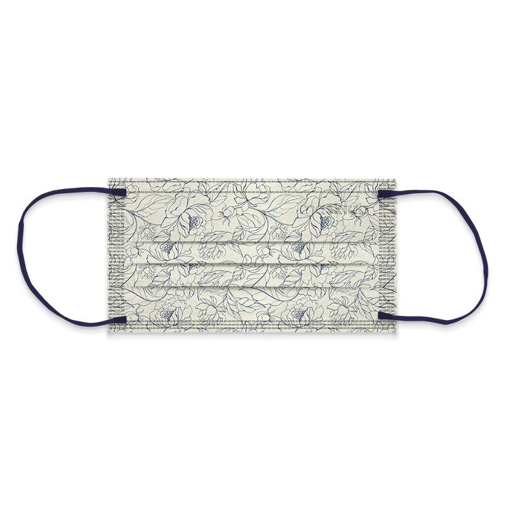 Elegant Blue Flower Adult 3-ply Surgical Mask 2.0 (Pouch of 10)