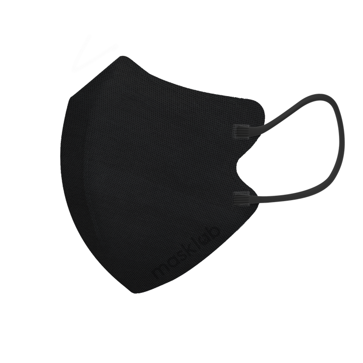 黑色三層2D纖面型口罩 - 大碼 (袋裝5個)