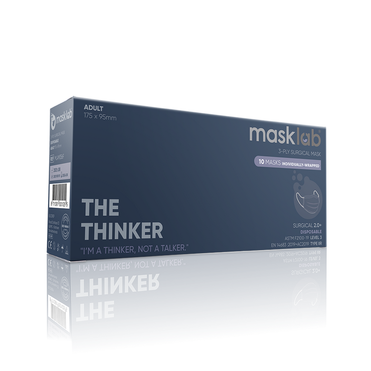 THE THINKER成人三層外科口罩 2.0+ (盒裝10個 獨立包裝)