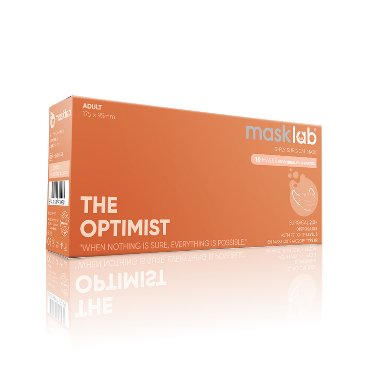 THE OPTIMIST Adult 3-ply Surgical Mask 2.0+ (Box of 10, Individually-wrapped)