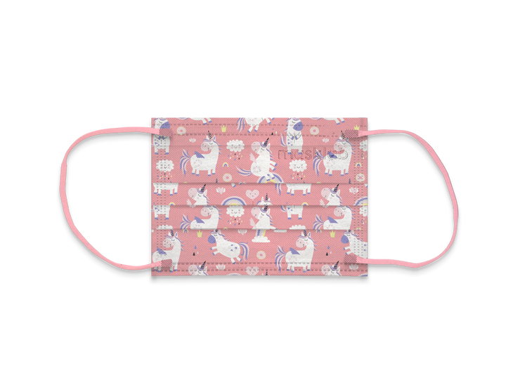 紅粉獨角獸小童三層外科口罩 2.0 (袋裝10個)