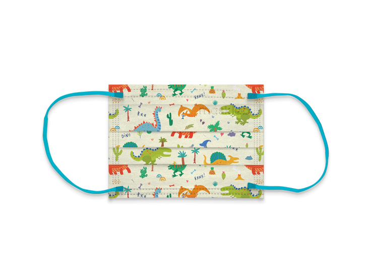 New Dinosaur Child Size 3-ply Surgical Mask 2.0 (Pouch of 10)