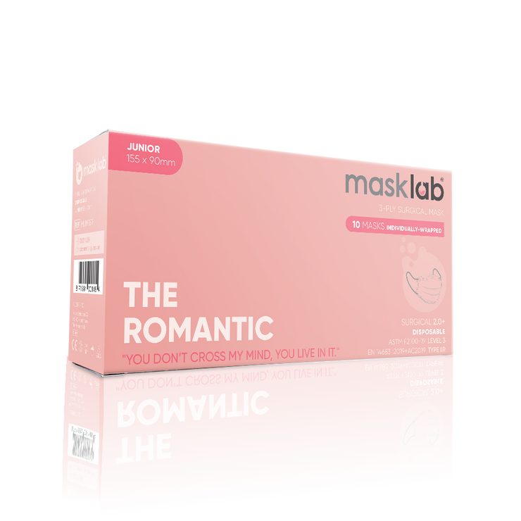 THE ROMANTIC Junior Size 3-ply Surgical Mask 2.0+ (Box of 10, Individually-wrapped)
