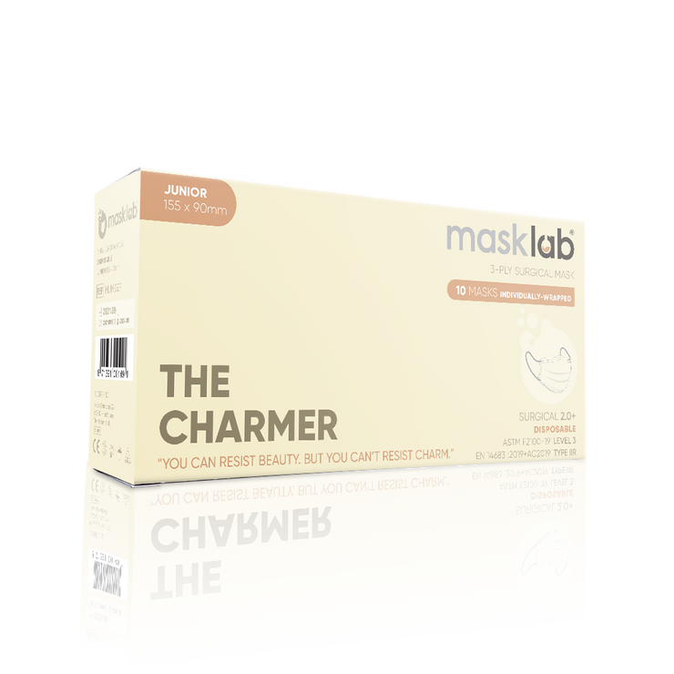 THE CHARMER Junior Size 3-ply Surgical Mask 2.0+ (Box of 10, Individually-wrapped)