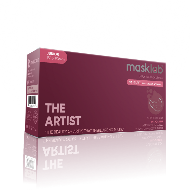 THE ARTIST Junior Size 3-ply Surgical Mask 2.0+ (Box of 10, Individually-wrapped)