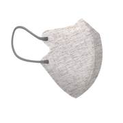 薄霧灰格三層2D纖面型口罩 - 中碼 (袋裝5個)