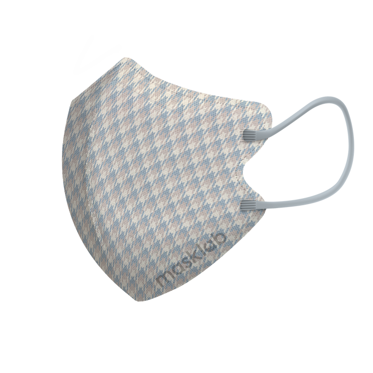 白紋千鳥三層2D纖面型口罩 - 大碼 (袋裝5個)